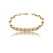Diamond Chevron Link ID Bracelet - Designer Bracelet - The Ear Stylist