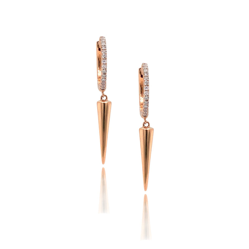 Needle Spike Diamond Huggies - Earrings - The Ear Stylist by Jo Nayor