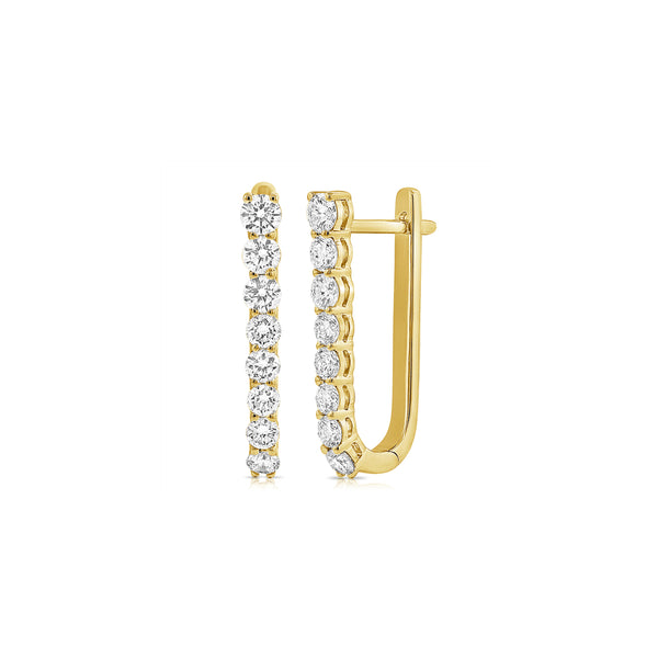 Diamond Luxe U Hoops  - Diamond Earrings - The Ear Stylist by Jo Nayor