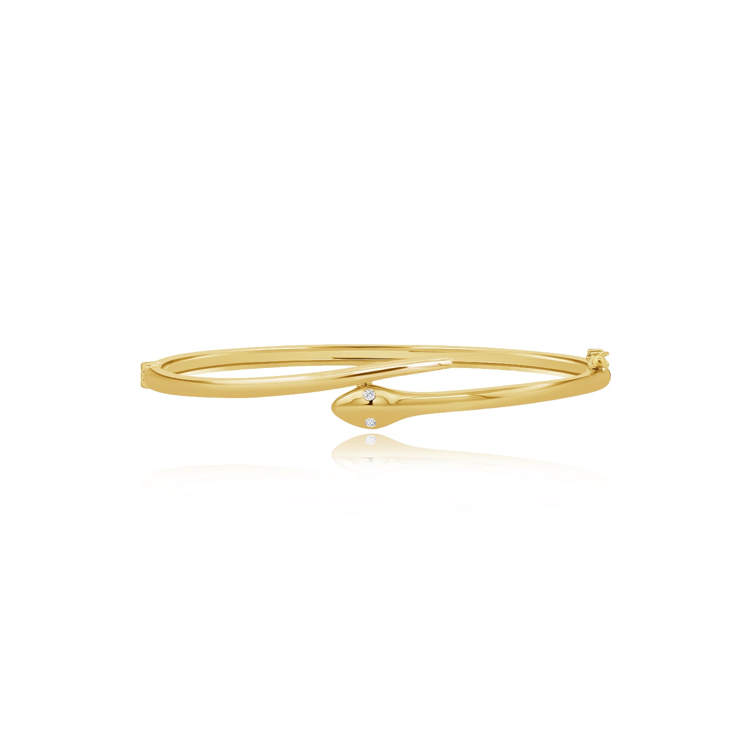 Gold and Diamond Snake Bangle Bracelet - Designer Bracelet - Jo Nayor
