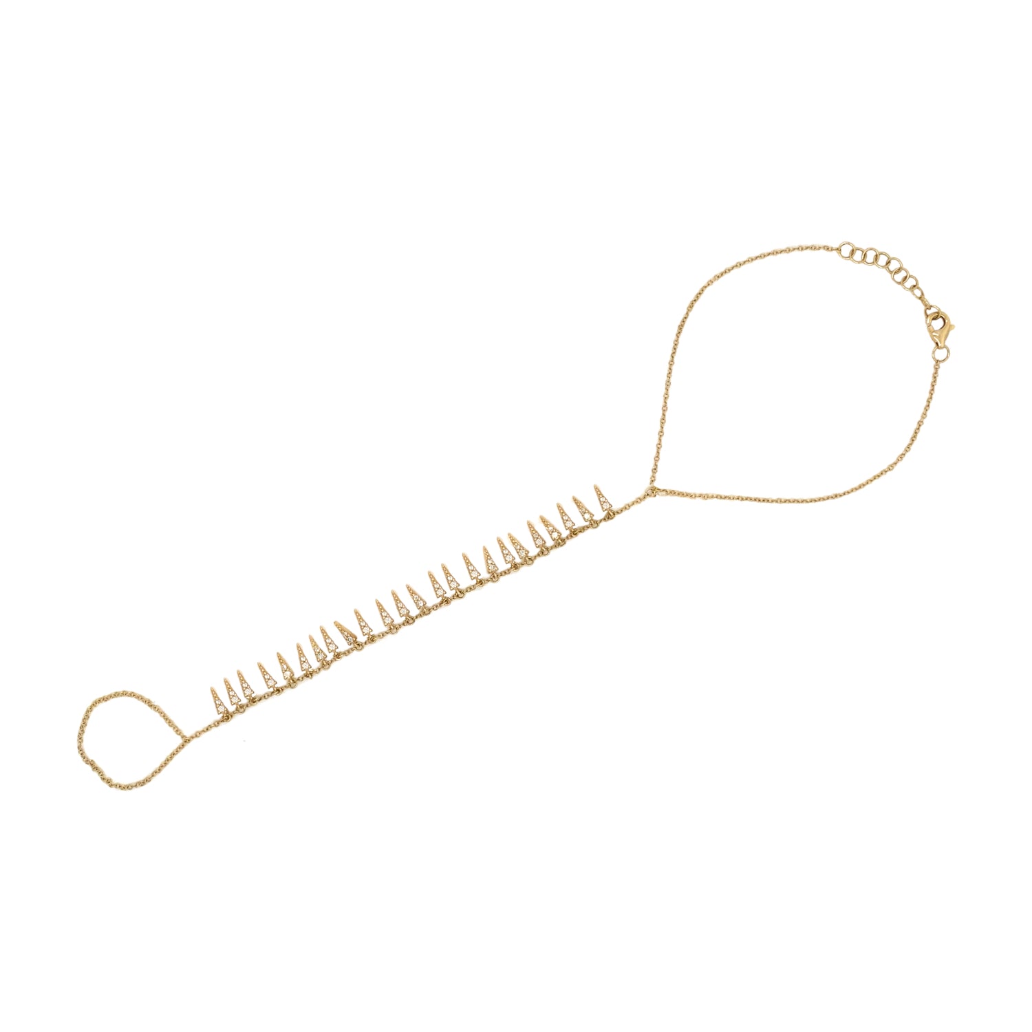 14K Diamond Fringe Hand Chain - Designer Hand Chain- Jo Nayor Designs