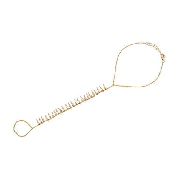 14K Diamond Fringe Hand Chain - Designer Hand Chain- Jo Nayor Designs