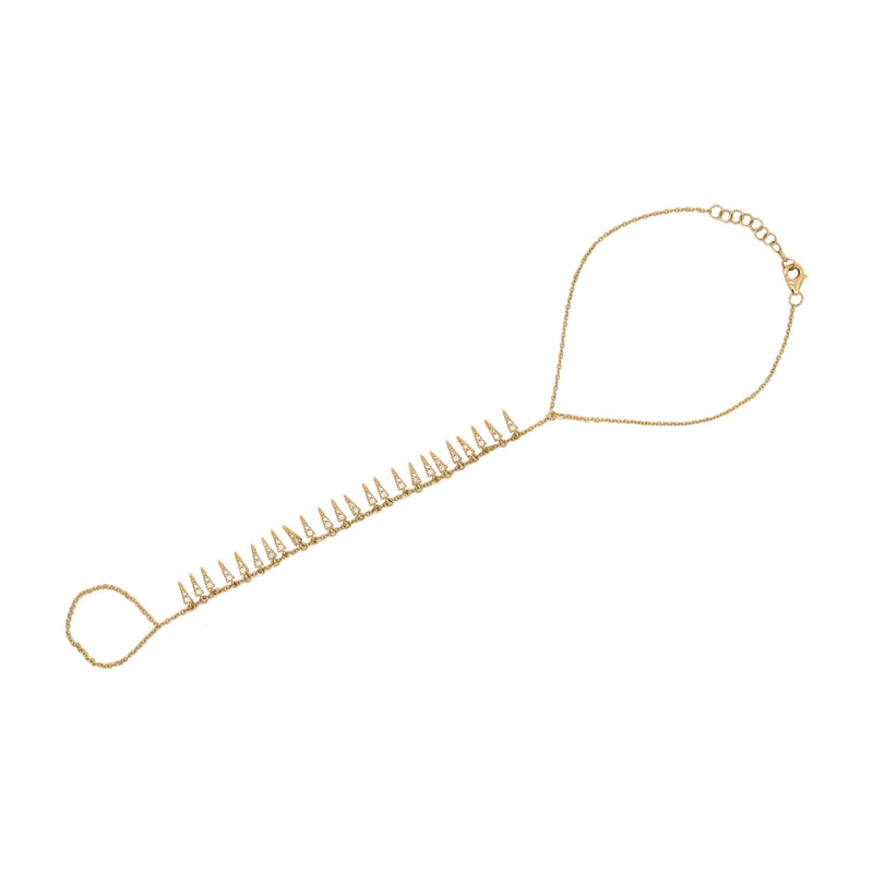 14K Diamond Fringe Hand Chain - Designer Hand Chain- Jo Nayor Designs