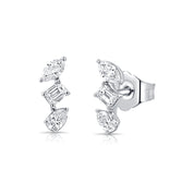 Diamond Trifecta Stud- Designer Earrings - The EarStylist by Jo Nayor