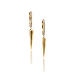 Needle Spike Diamond Huggies - Earrings - The Ear Stylist by Jo Nayor