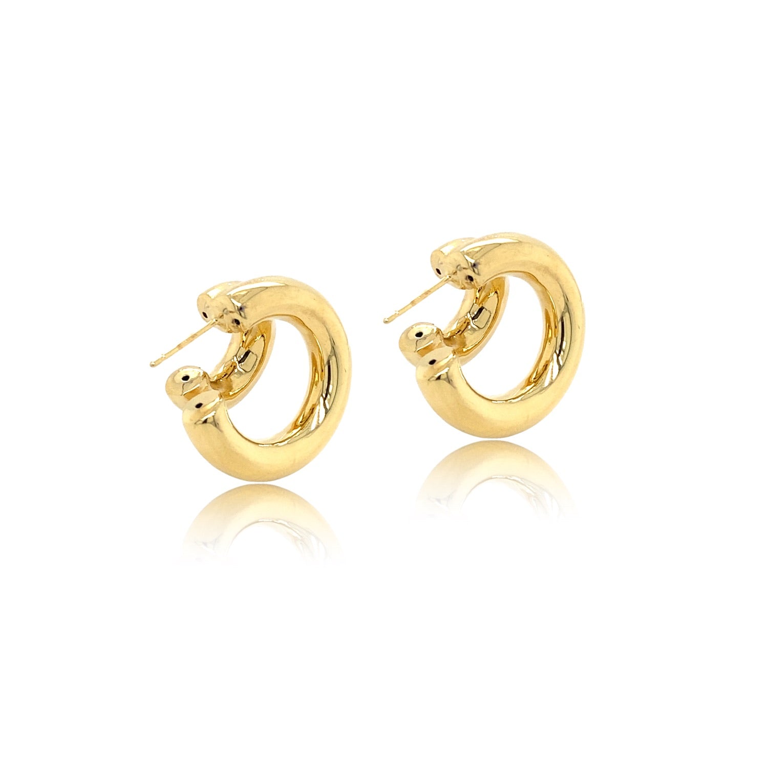 14K Gold Double Dahlia Hoops - Gold Earrings - EarStylist by Jo Nayor