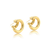 14K Gold Double Dahlia Hoops - Gold Earrings - EarStylist by Jo Nayor