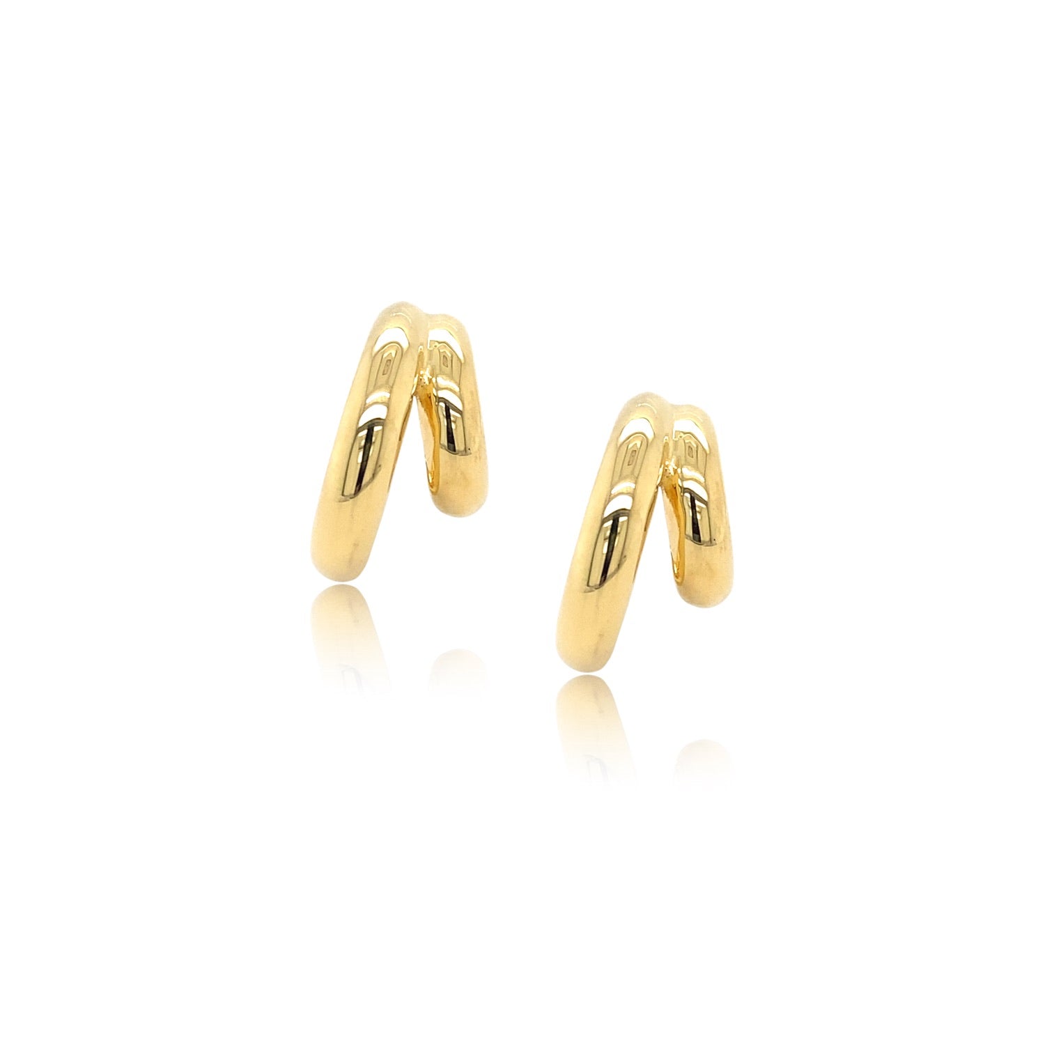 14K Gold Double Dahlia Hoops - Gold Earrings - EarStylist by Jo Nayor