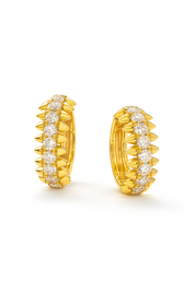 Sol Spike Diamond Huggie Earrings