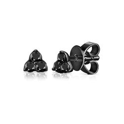 Black Diamond Mini Trinity Post Earring - Earrings - The Ear Stylist 