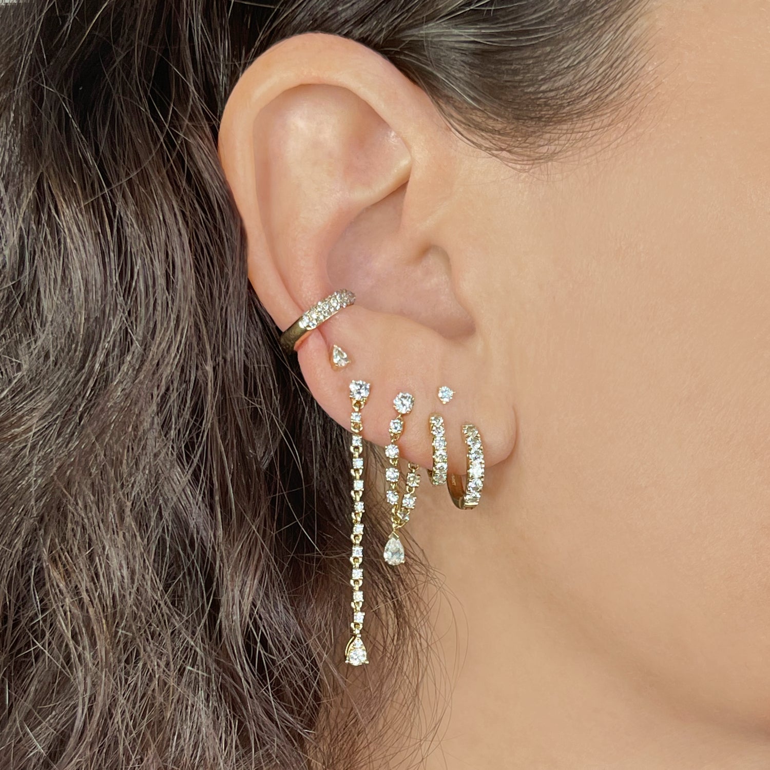Evie Diamond Duster Drop Earrings- Earrings - Ear Stylist by Jo Nayor