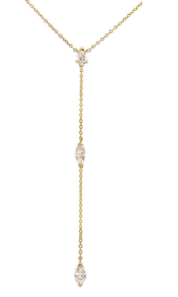 Three Diamond Lariat Necklace