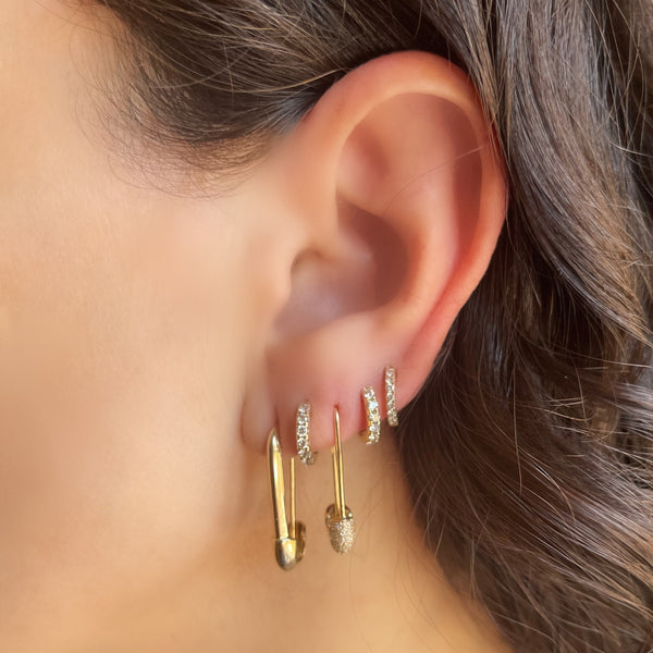 Large Gold Safety Pin Earring - Gold Earrings - The Ear Stylist