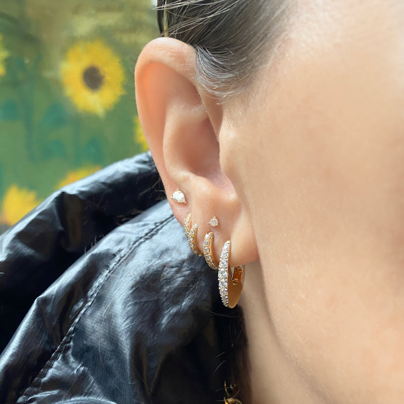 Freya Diamond Huggie Earrings - Diamonds - The EarStylist by Jo Nayor