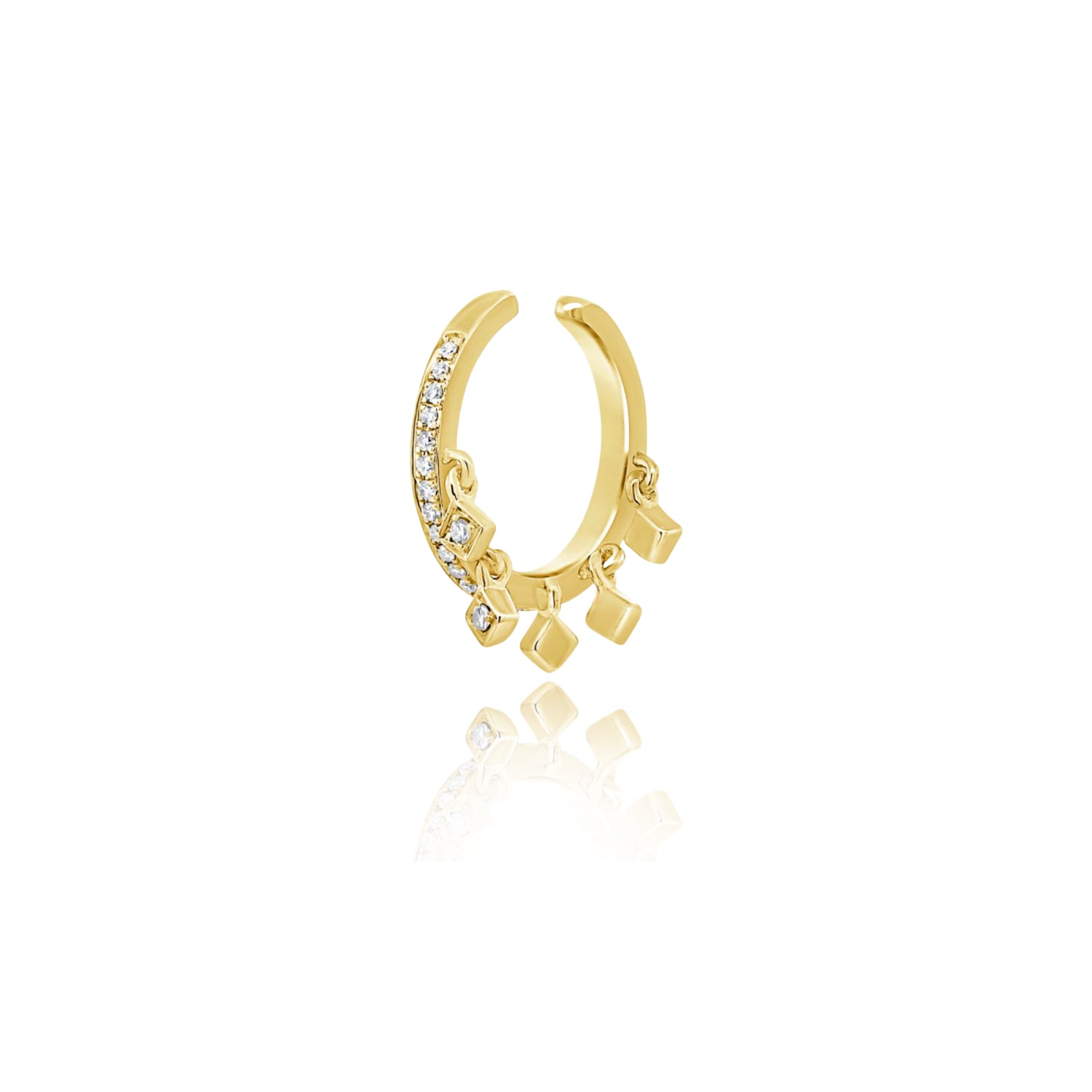 Diamond Fringe Ear Cuff - Designer Earrings - Ear Stylist by Jo Nayor
