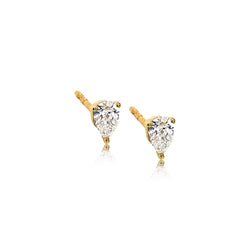 Full-Cut Pear Diamond Stud Earring - Earrings - EarStylist by Jo Nayor
