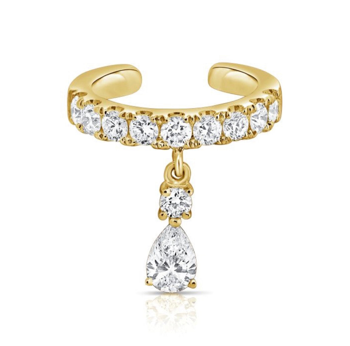 Diamond Tear Drop Ear Cuff - The Ear Stylist by Jo Nayor