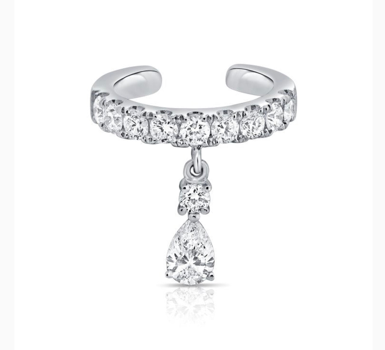 Diamond Tear Drop Ear Cuff - The Ear Stylist by Jo Nayor