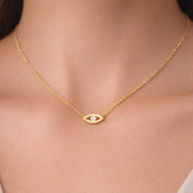 Gold & Diamond Evil Eye Necklace - Designer Necklace - Jo Nayor