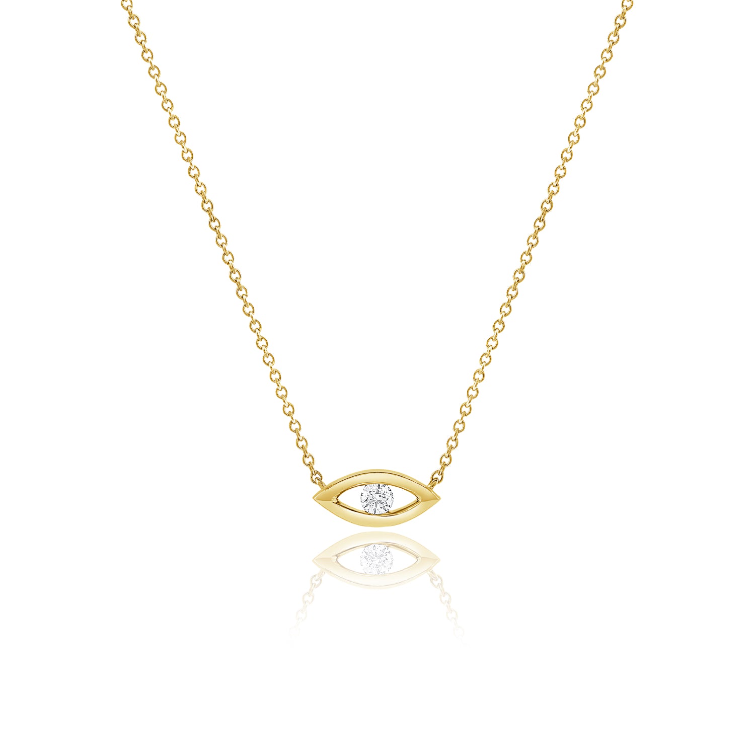 Gold & Diamond Evil Eye Necklace - Designer Necklace - Jo Nayor