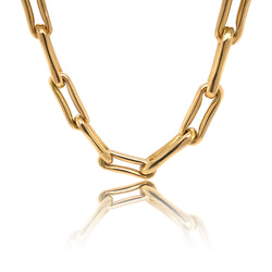 14K Gold Duo Roma Link Necklace - Gold Designer Necklaces - Jo Nayor