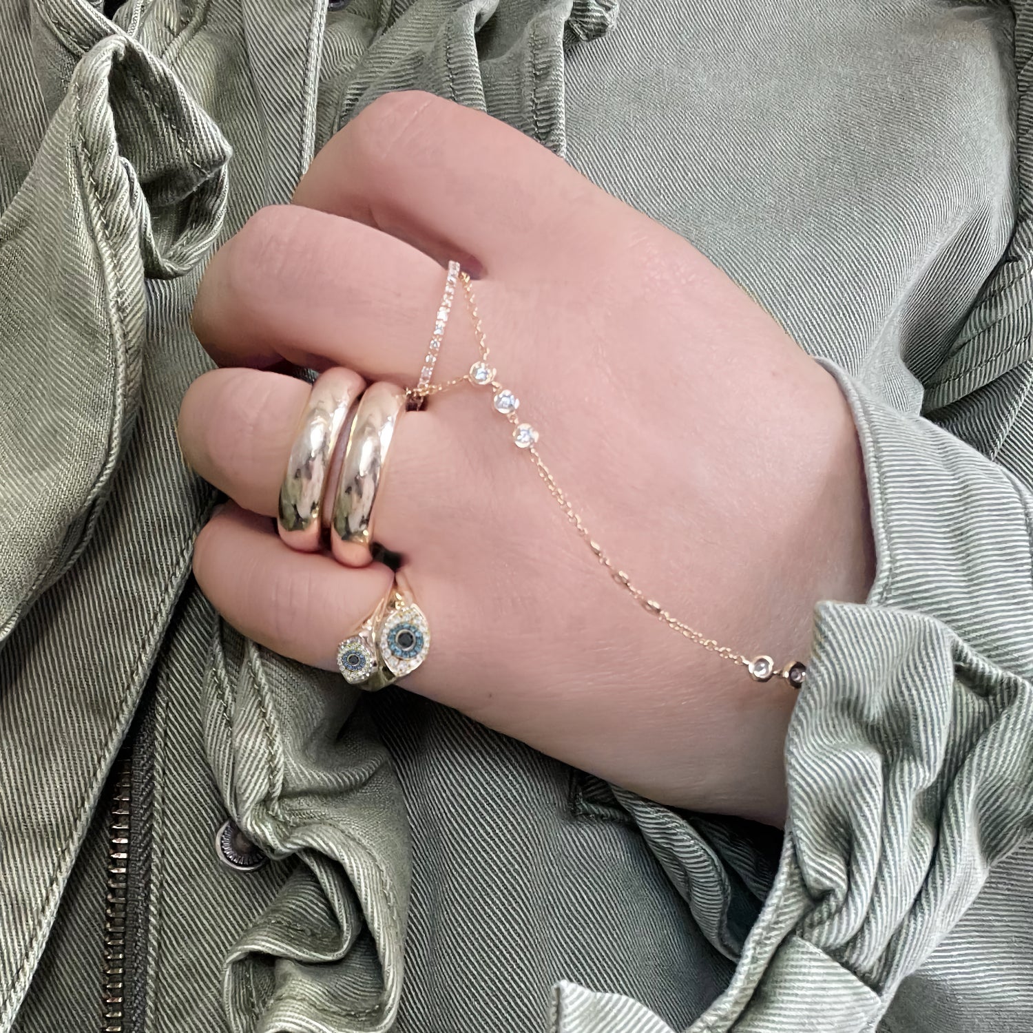 Double Evil Eye Diamond Ring - Diamond Ring - Jo Nayor