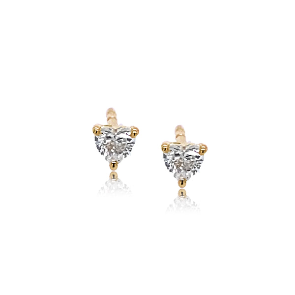Heart-Shaped Diamond Studs - Diamond Earrings - EarStylist by Jo Nayor