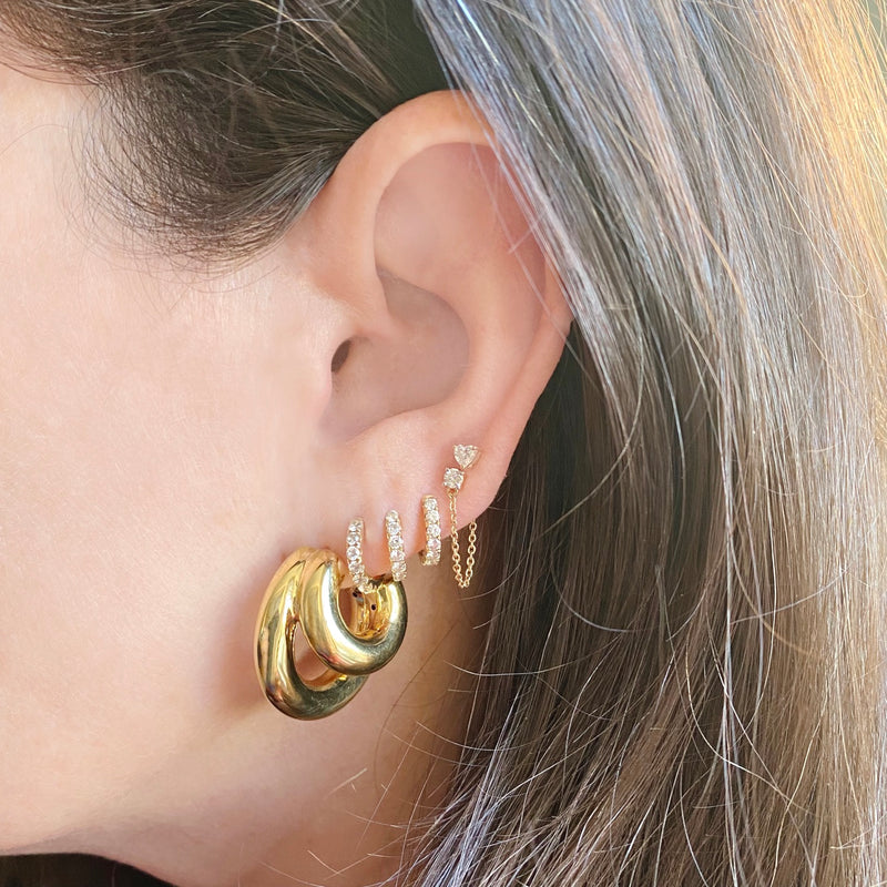14K Gold Double Dahlia Hoops - Gold Earrings - EarStylist by Jo Nayor