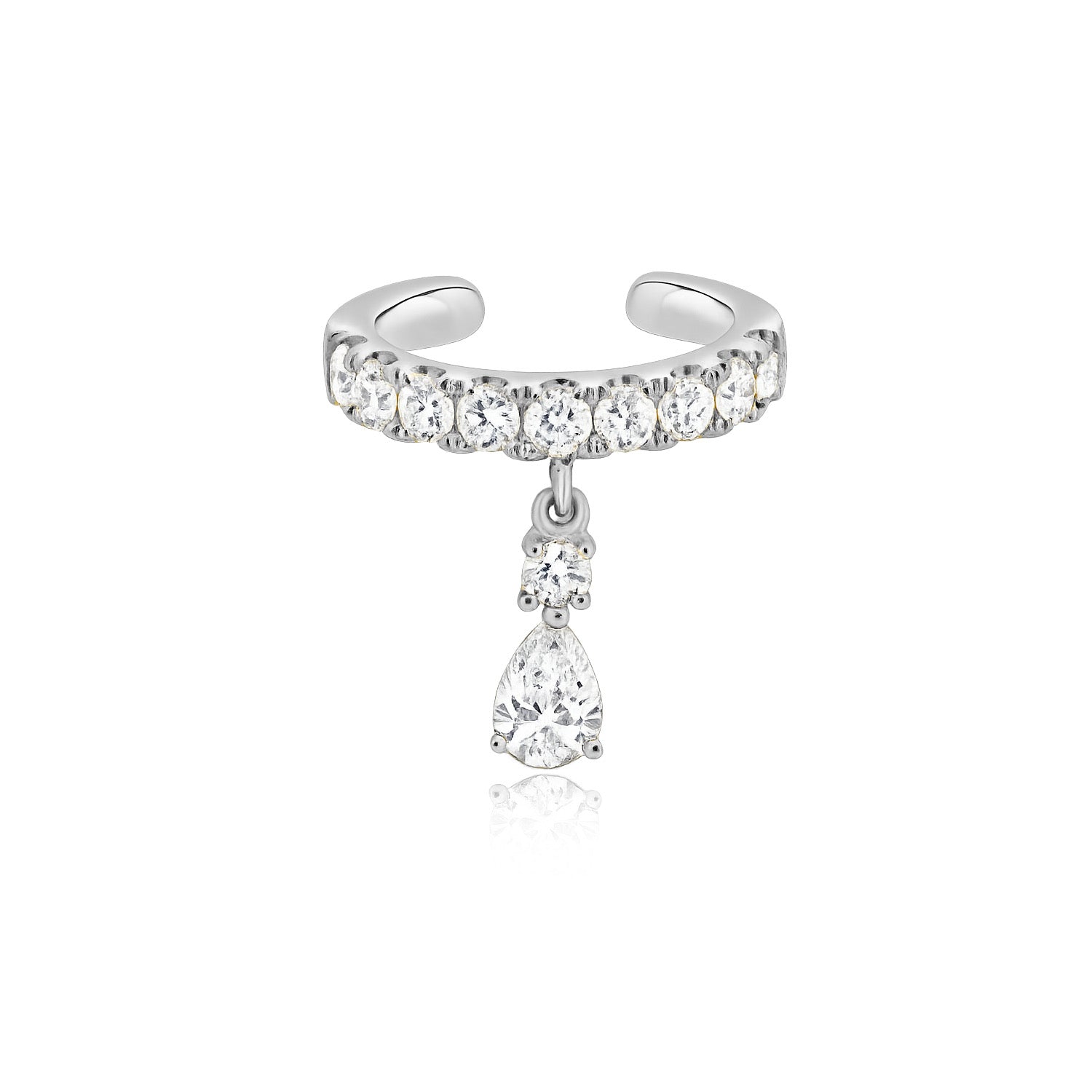 Diamond Tear Drop Ear Cuff - The Ear Stylist by Jo Nayor