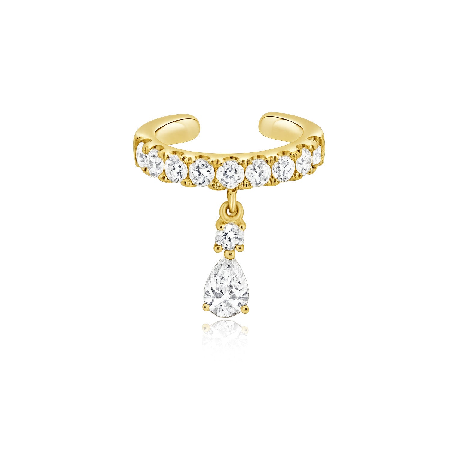Diamond Tear Drop Ear Cuff - The Ear Stylist by Jo Nayor