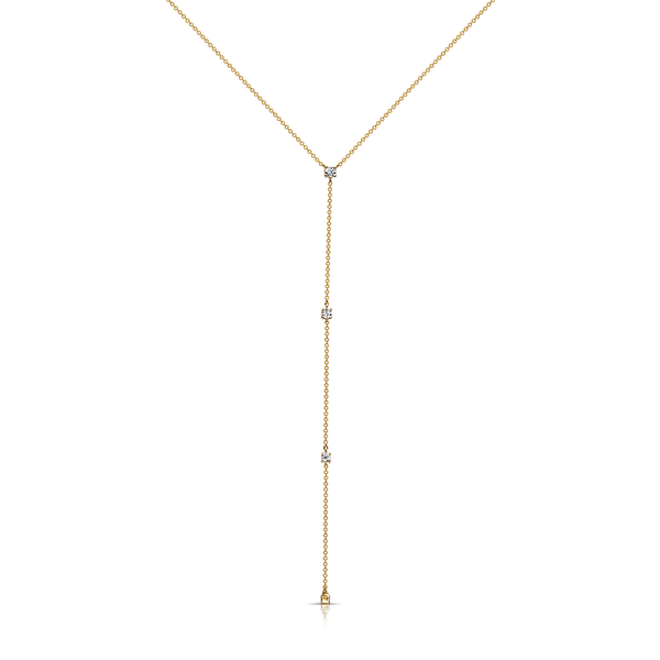 Four Diamond Lariat Necklace