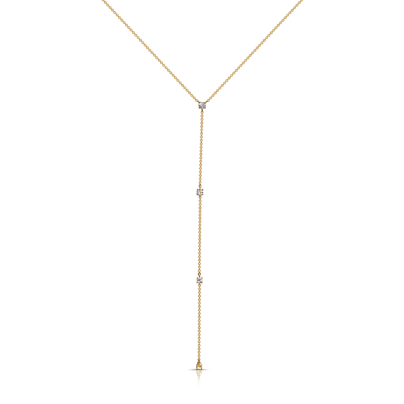 Four Diamond Lariat Necklace