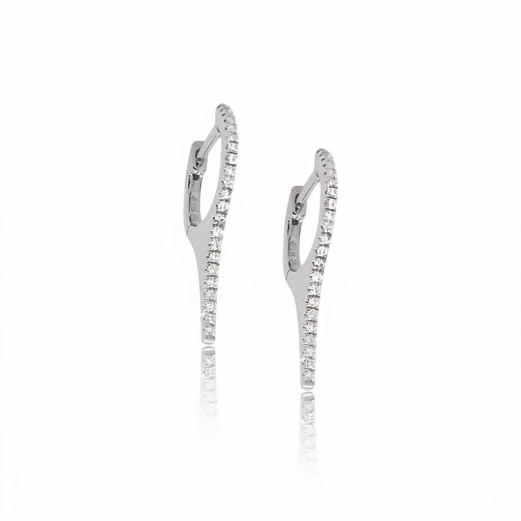 Skinny Diamond Stiletto Huggies - The Ear Stylist by Jo Nayor