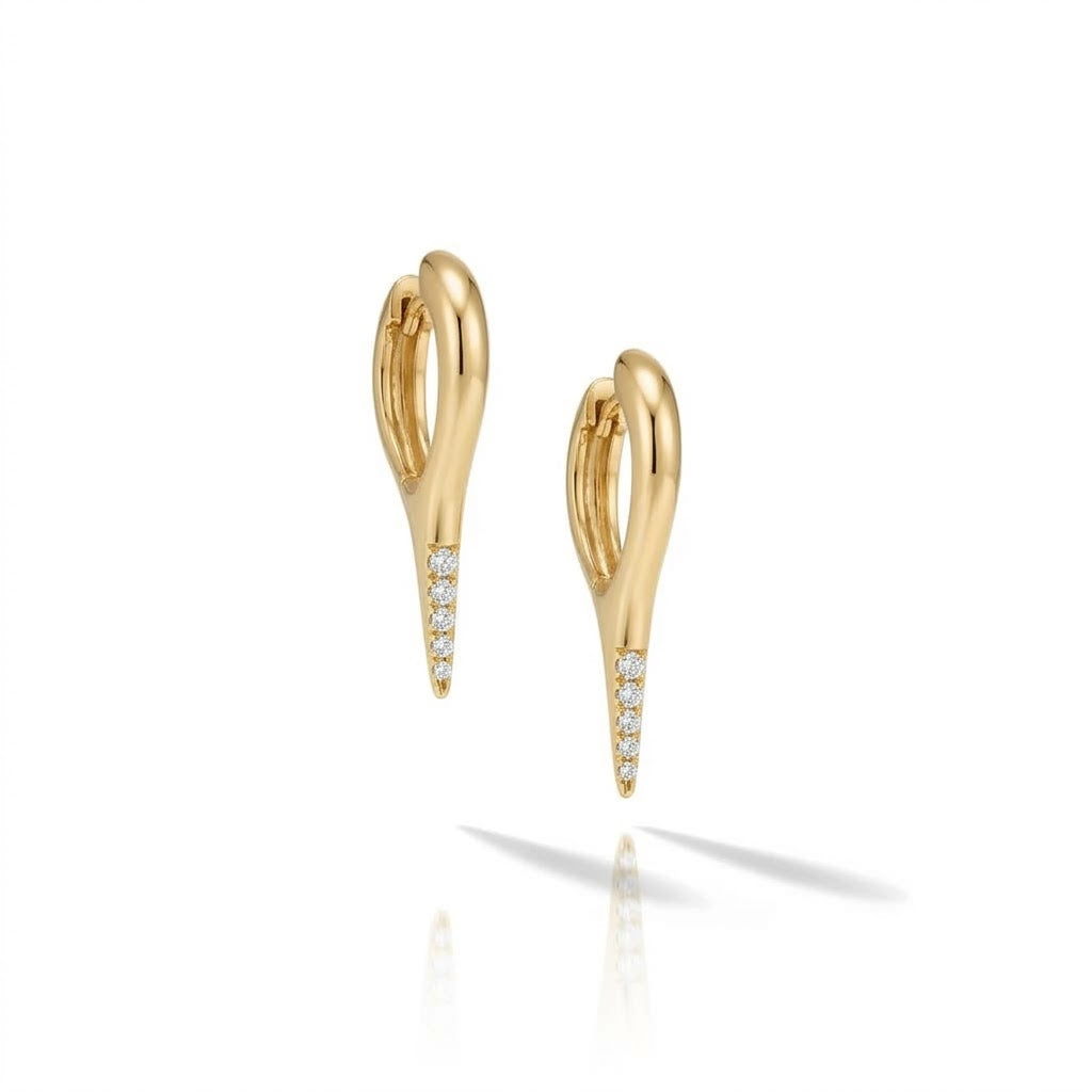 Diamond Tip Stiletto Earrings - The Ear Stylist by Jo Nayor