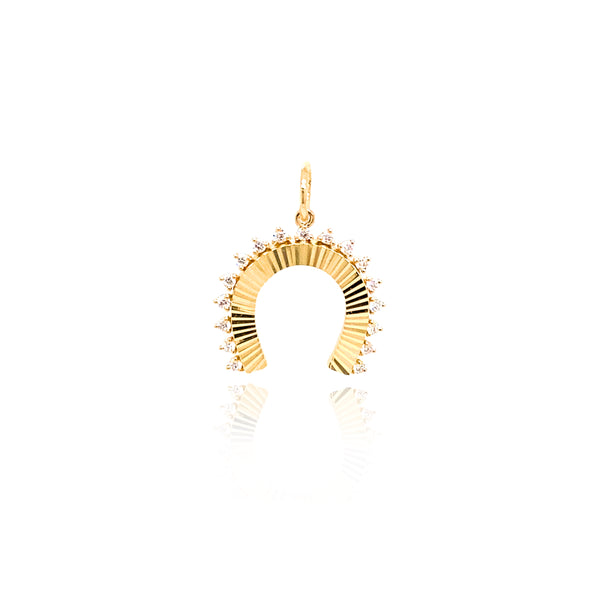 Radiant Gold & Diamond Horseshoe Charm