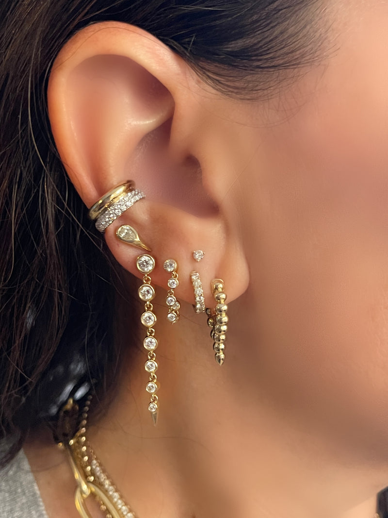 Bezel Diamond Duster Earring