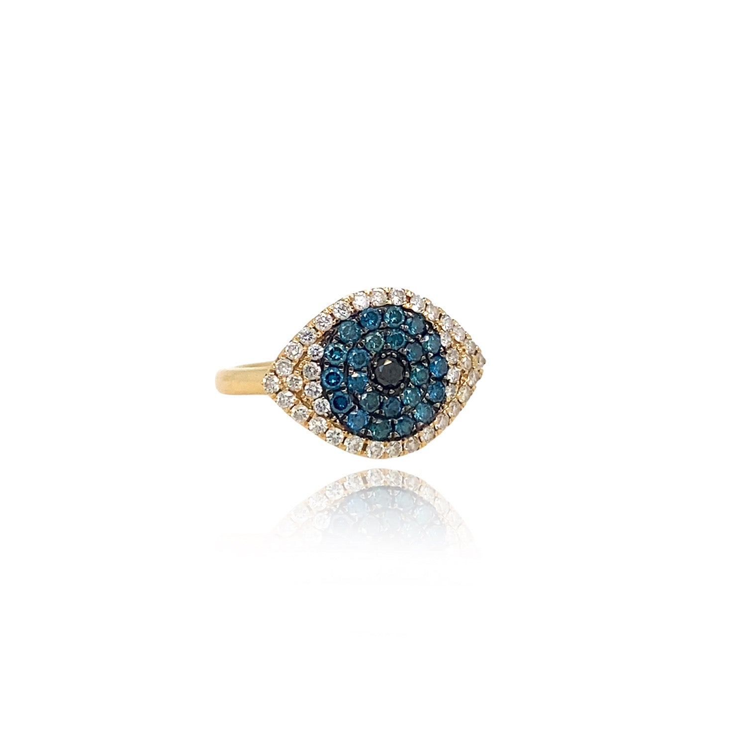 Blue Diamond Evil Eye Ring