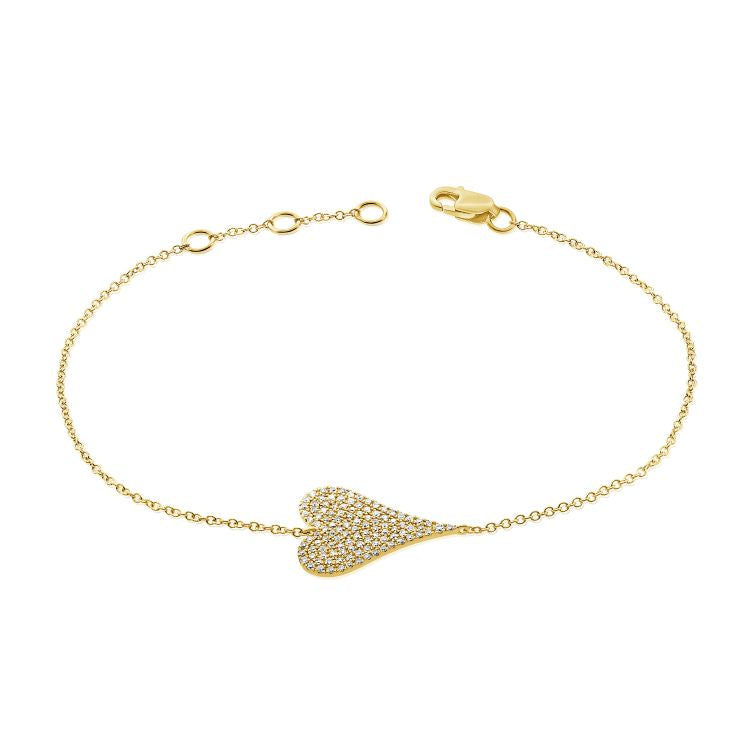 Large Diamond Heart Bracelet