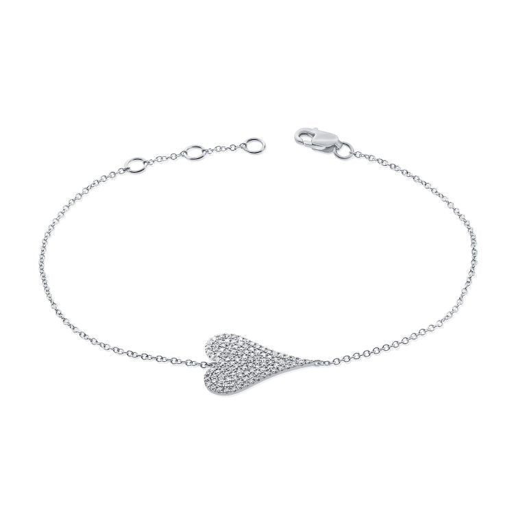 Large Diamond Heart Bracelet