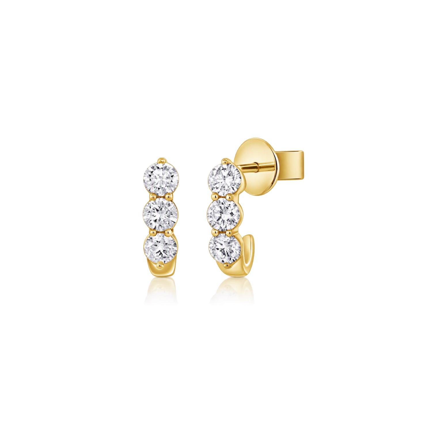 Large Gemma Diamond Hook Earrings - Fine Jewelry - The Ear Stylist