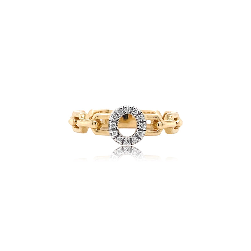 Link Letter Pinky Ring - Diamond Jewelry - The Ear Stylist by Jo Nayor