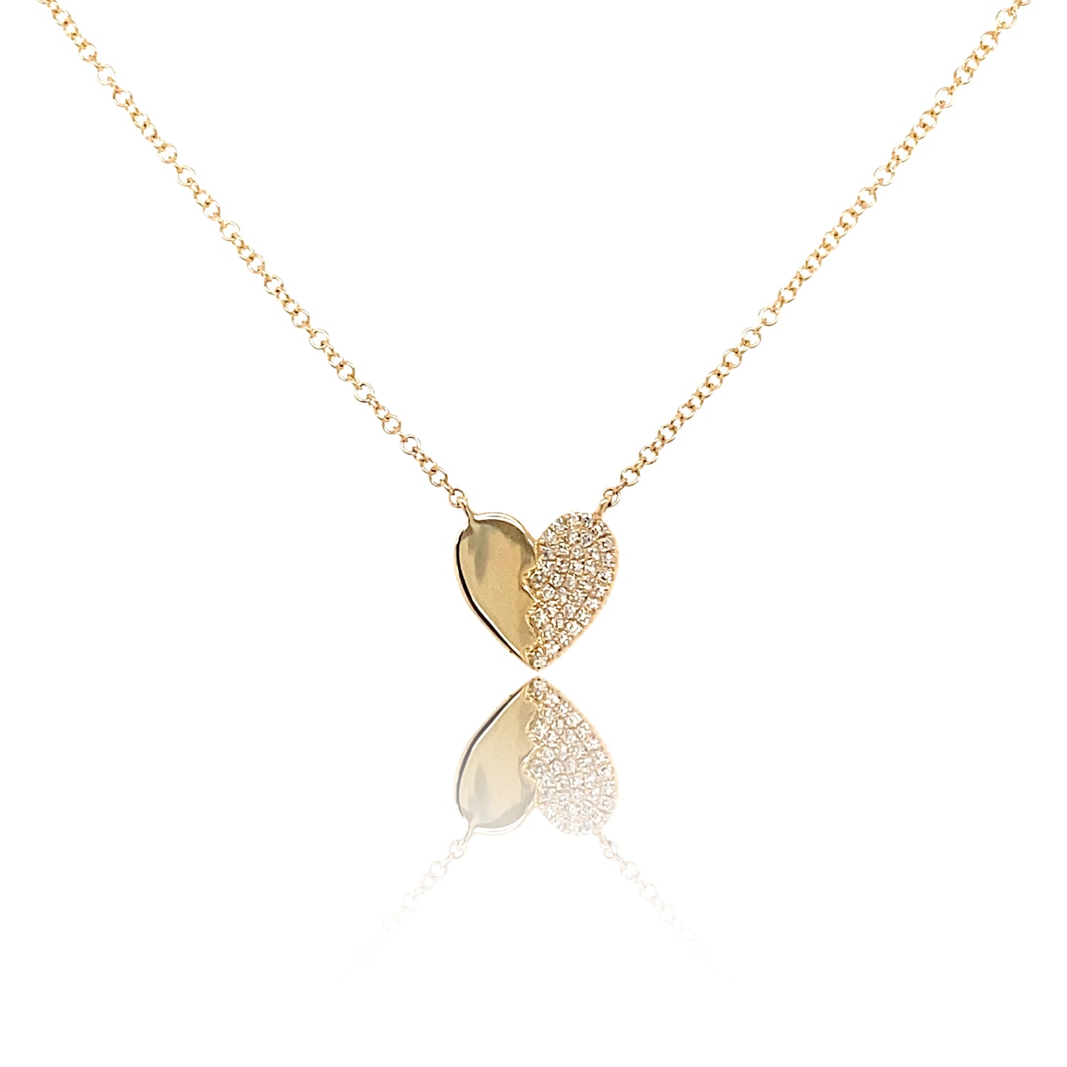 Mini Jagged Heart Diamond Necklace - Gold Necklaces - Jo Nayor Designs