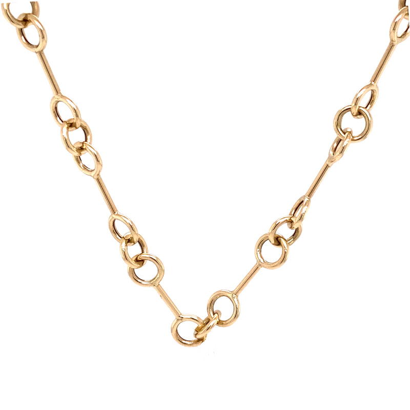 14K Gold "O" Link Necklace - Designer Gold Necklaces - Jo Nayor