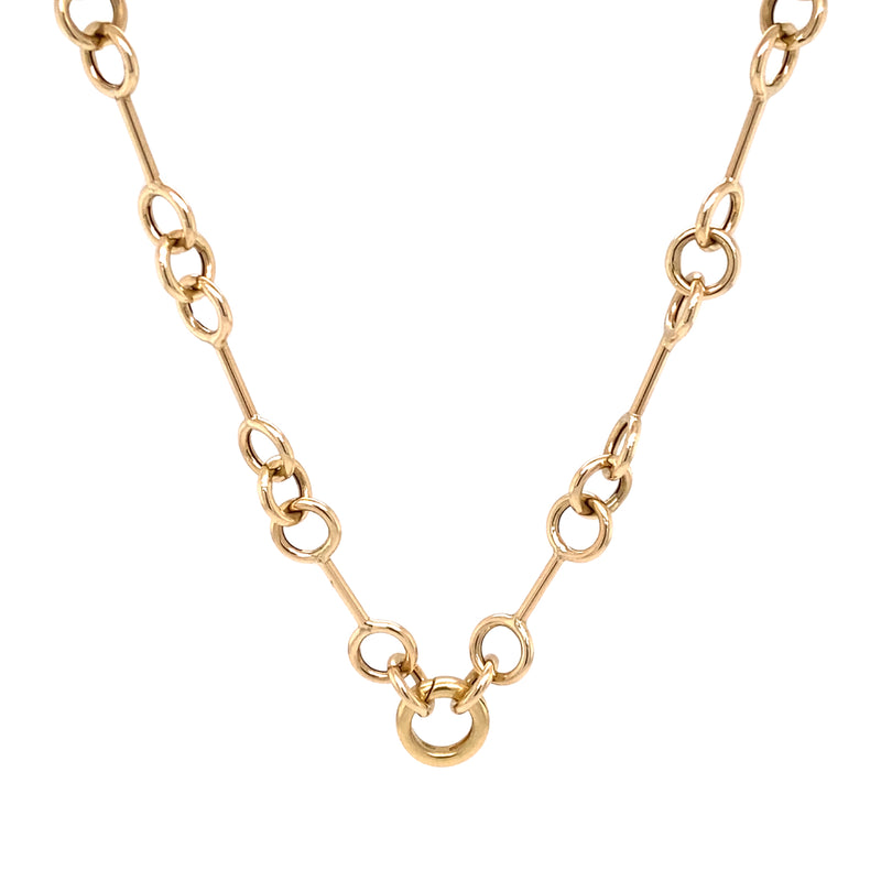 14K Gold "O" Link Necklace - Designer Gold Necklaces - Jo Nayor