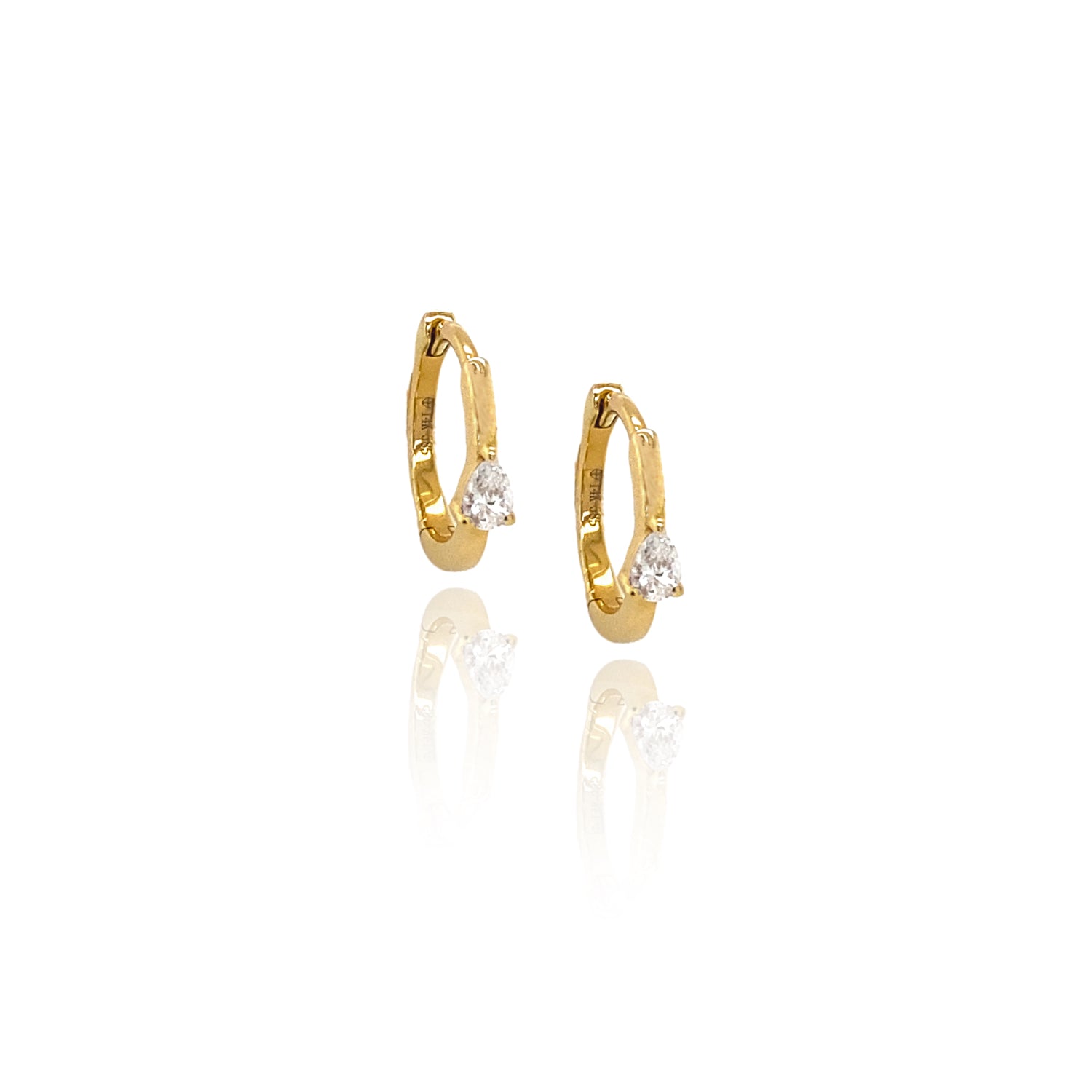 Pear Diamond Mini Huggie - Diamond Earrings - Ear Stylist by Jo Nayor