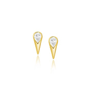 Solitaire Pear Spike Stud Earring