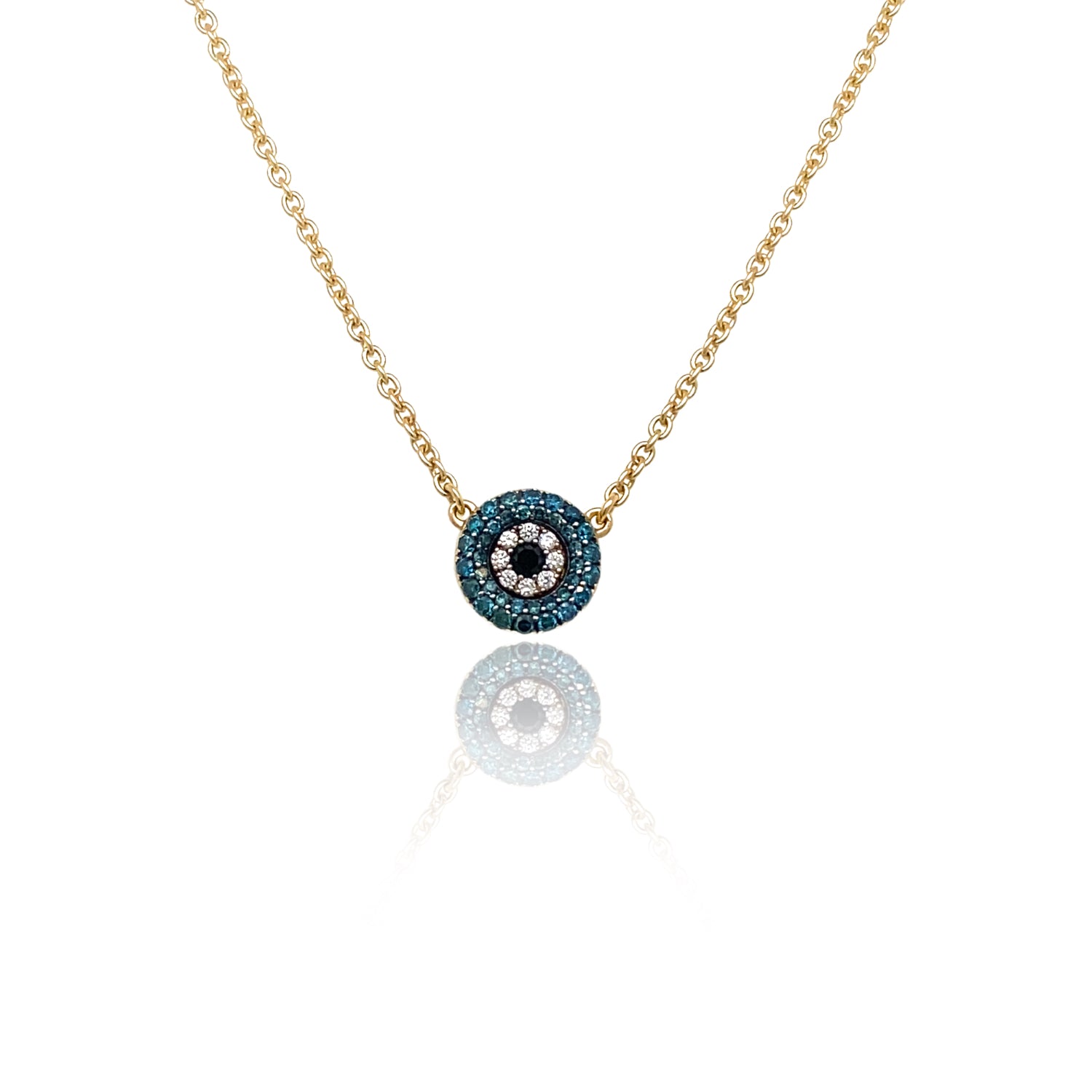 Round Diamond Evil Eye Necklace - Designer Necklace - Jo Nayor