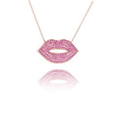 Gold and Ruby Lips Necklace - Gold & Ruby Necklaces - Jo Nayor Designs