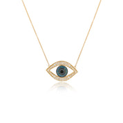 Blue Diamond Evil Eye Necklace - Diamond Necklace - Jo Nayor Designs