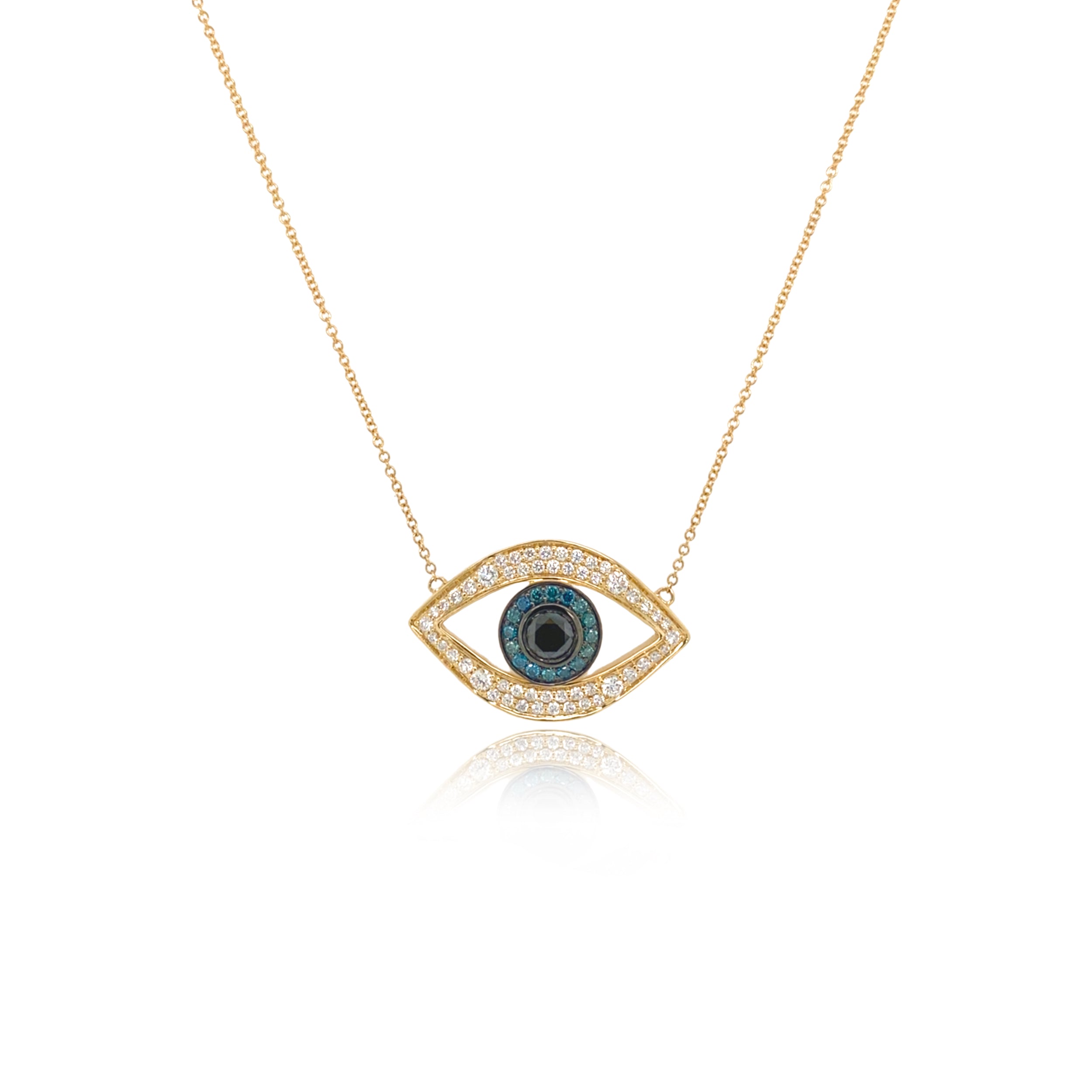 Blue Diamond Evil Eye Necklace - Diamond Necklace - Jo Nayor Designs